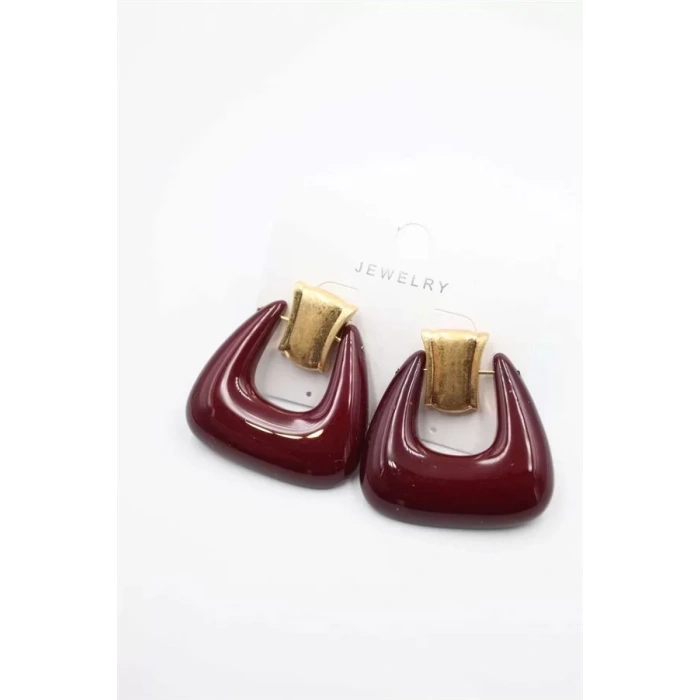 HERŞEYTREND Çanta Küpe - Bordo