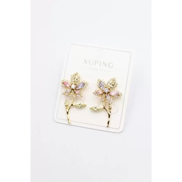 HERŞEYTREND Çiçek Küpe - Altın