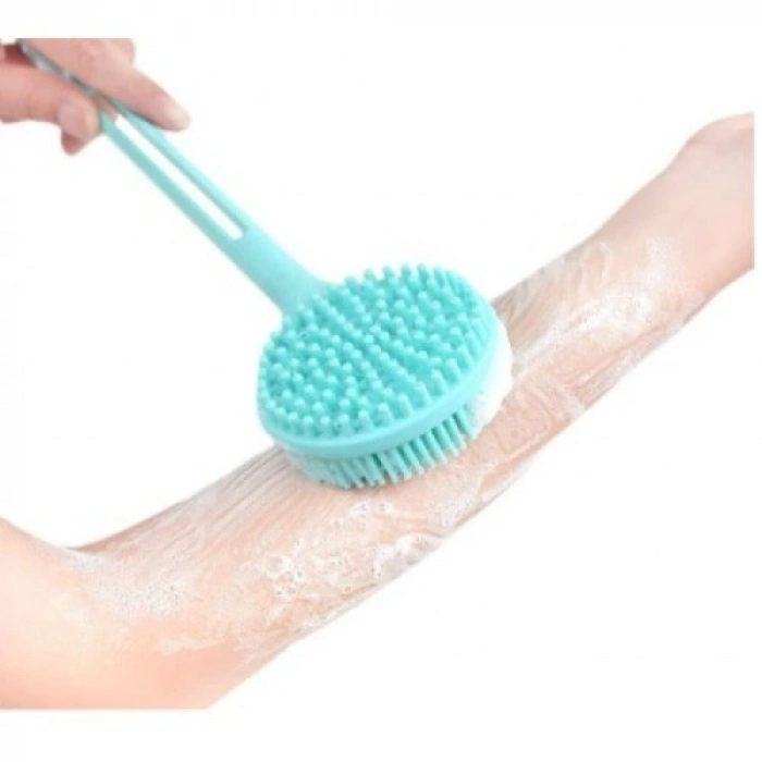 HERŞEYTREND Çift Taraflı Silikon Uzun Saplı Banyo Fırçası