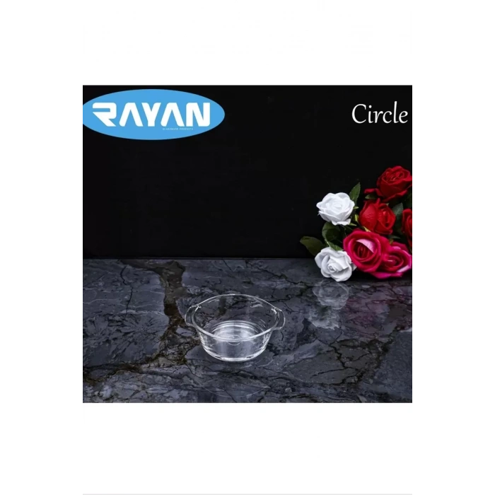 HERŞEYTREND Circle Tekli Yuvarlak Cam Kahvaltılık Royaleks-81474