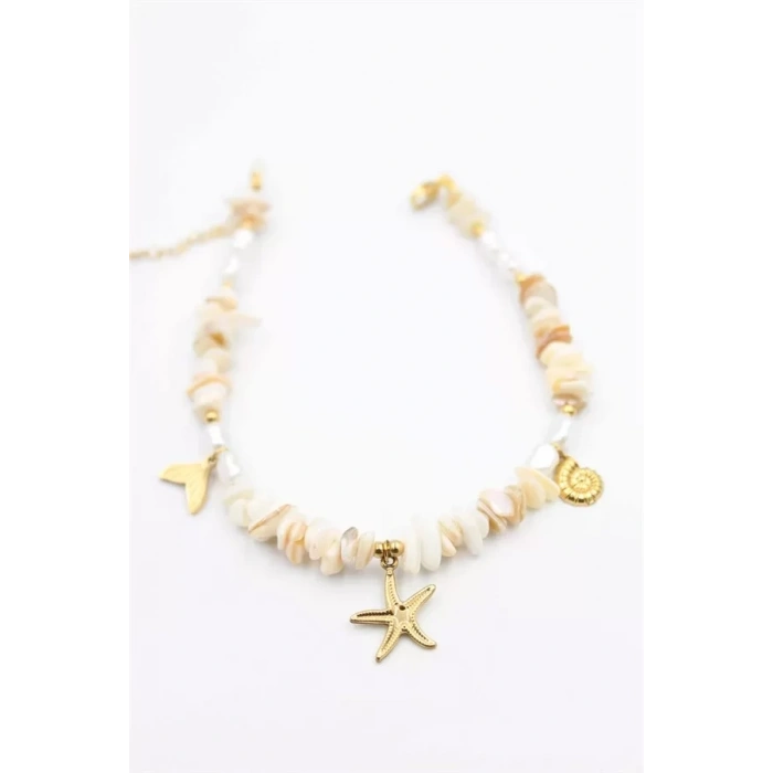 HERŞEYTREND Doğal Taş Halhal - Altın