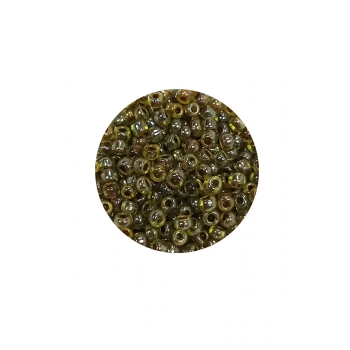 HERŞEYTREND Dökme Cam Kum Boncuk (8/0) 3 mm - 20 Gram - Yeşil Siyah - BNC182