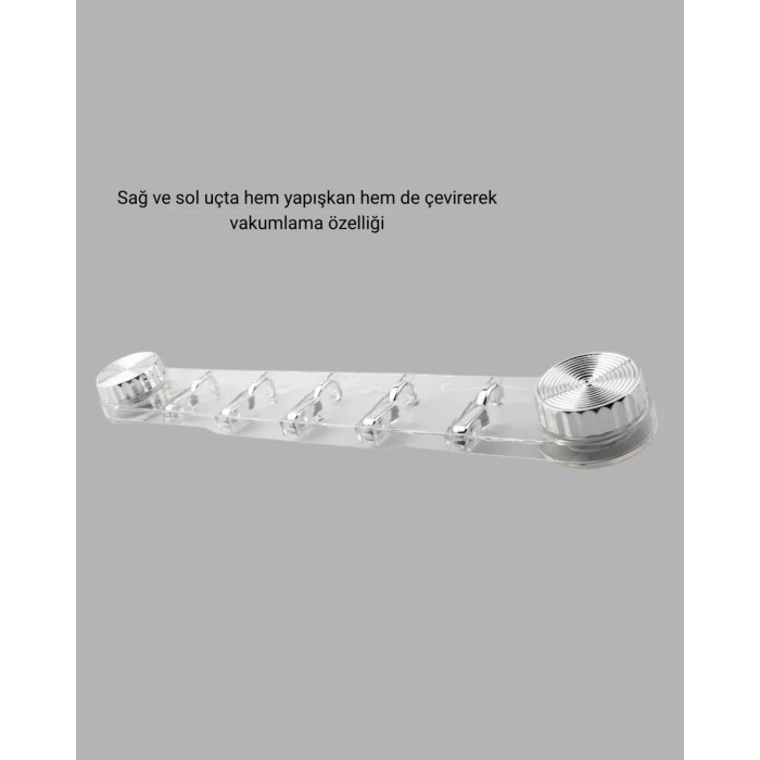 HERŞEYTREND Duvar Tipi Vakumlu Askılık Şeffaf Orta Tasarımlı