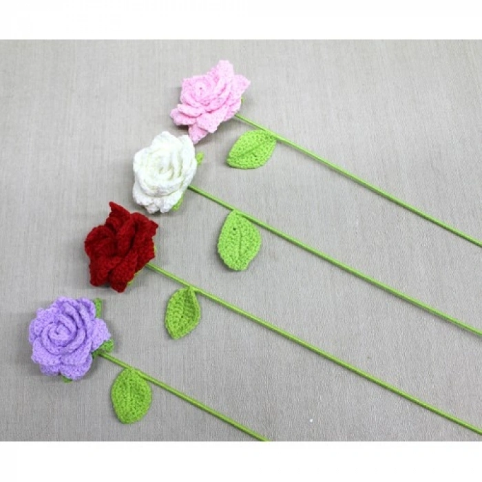 HERŞEYTREND El Örgüsü Tekli Gül