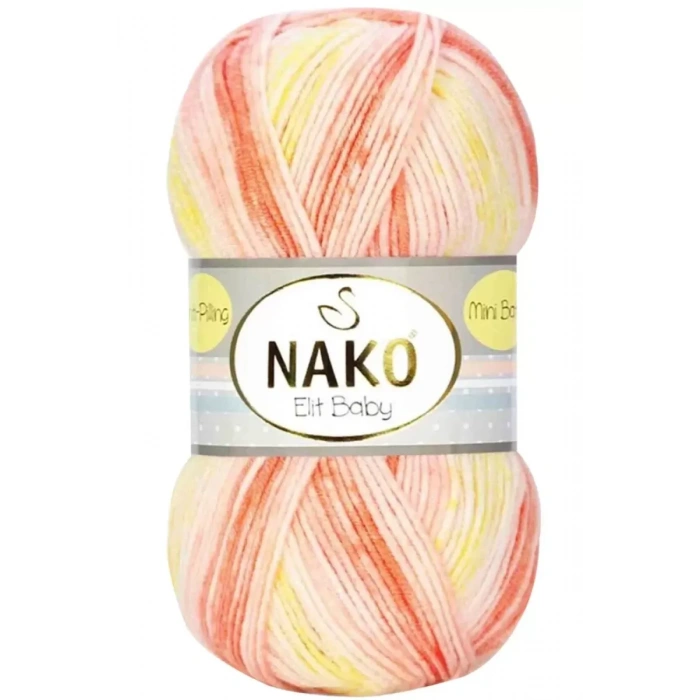 HERŞEYTREND Elit Baby Mini Batik Bebe El Örgü İpi Turuncu Sarı 32430