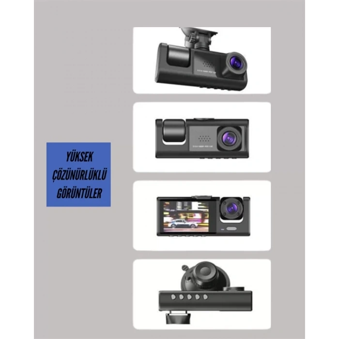 HERŞEYTREND G-Sensörlü 3lü Kayıtlı Araç Kamerası