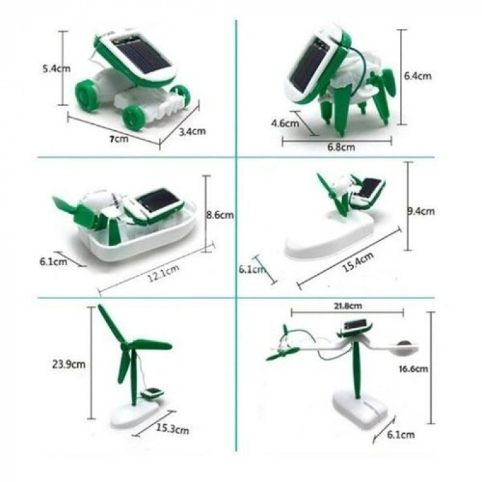 HERŞEYTREND Güneş Enerjili Robot Oluşturma Seti Solar Kit (6 in 1)