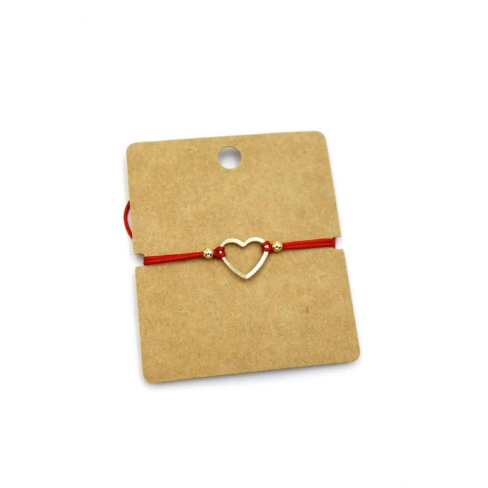 HERŞEYTREND Halka Kalp İp Bileklik - Kırmızı