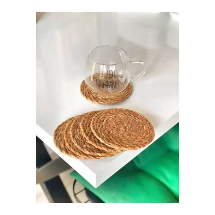 HERŞEYTREND Hasır Bardak Altlığı 6 Adet