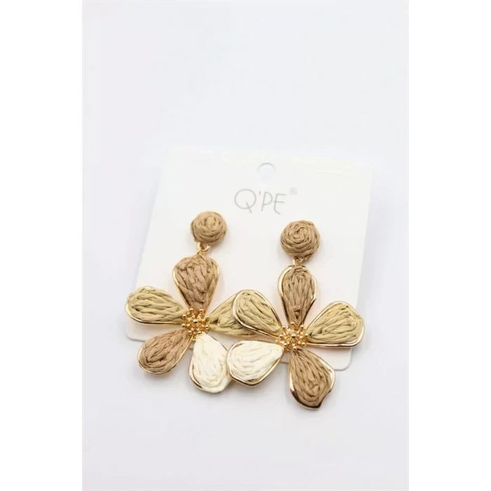 HERŞEYTREND Hasır Çiçek Küpe - ÇOK RENKLİ