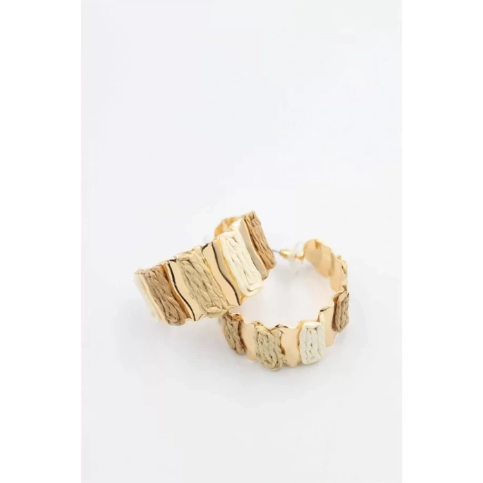 HERŞEYTREND Hasır Halka Küpe - ÇOK RENKLİ