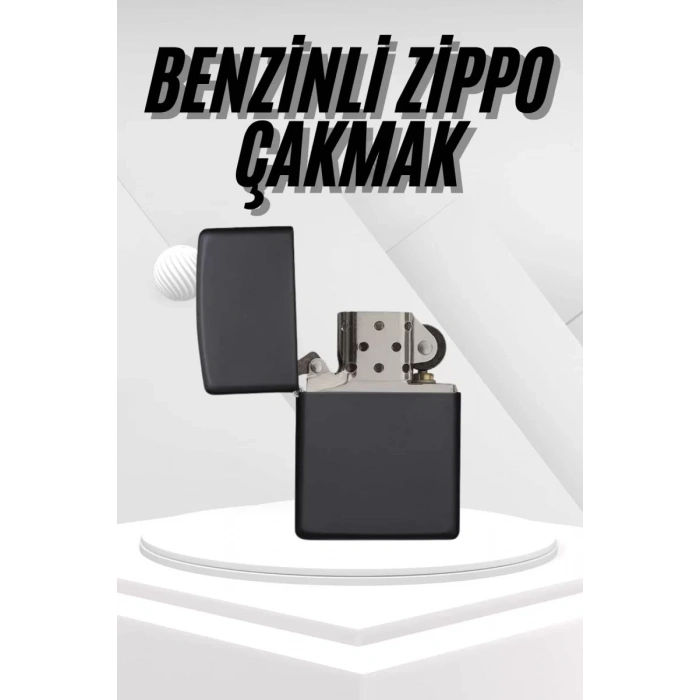 HERŞEYTREND Hediyelik Zarif  Siyah Benzinli Çakmak
