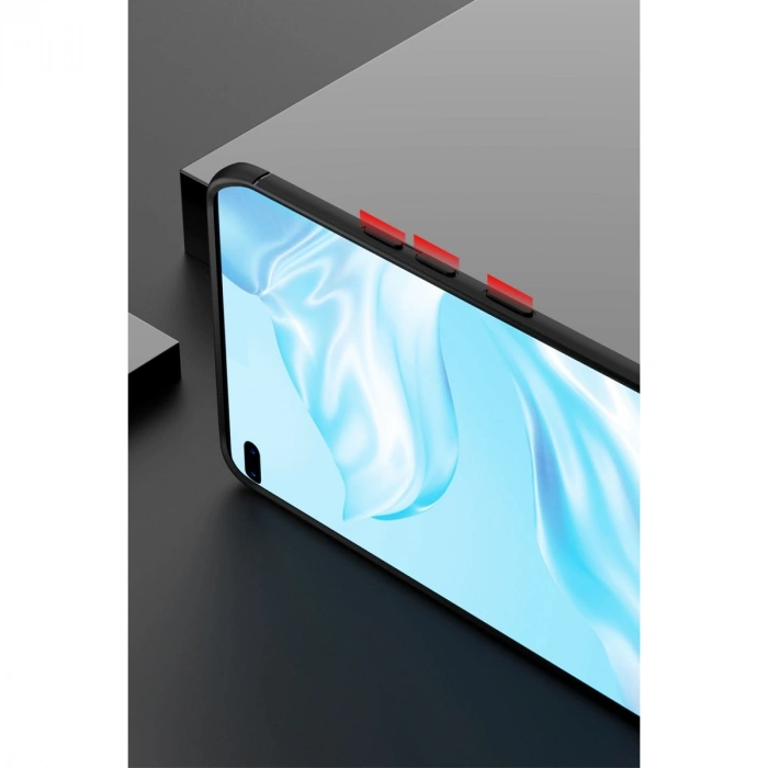 HERŞEYTREND Huawei P40 Pro Kılıf Range Yüzüklü Silikon - Siyah