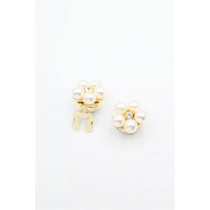 HERŞEYTREND İncili Düğme Broşu - Altın