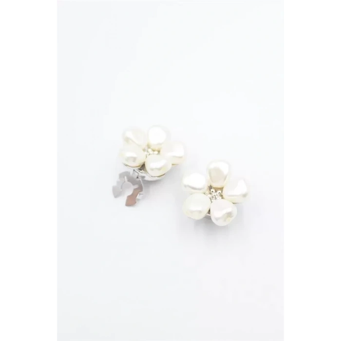 HERŞEYTREND İncili Düğme Broşu - Gümüş