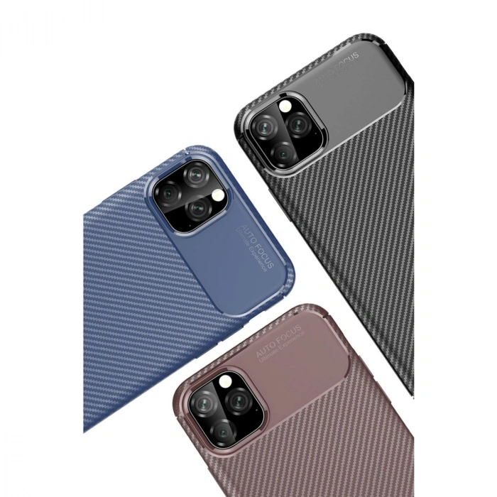 HERŞEYTREND İphone 11 Pro Kılıf Auto Focus Karbon Kapak - Lacivert