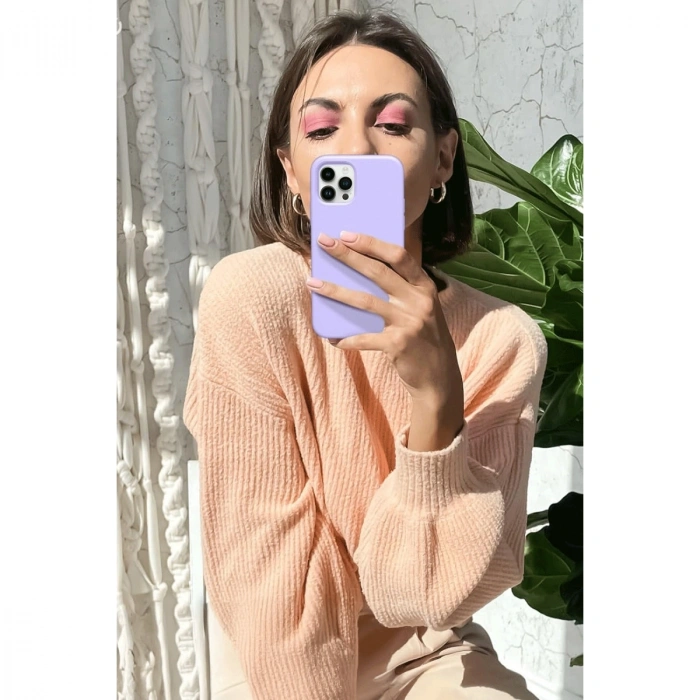 HERŞEYTREND İphone 12 Pro Kılıf First Silikon - Mürdüm