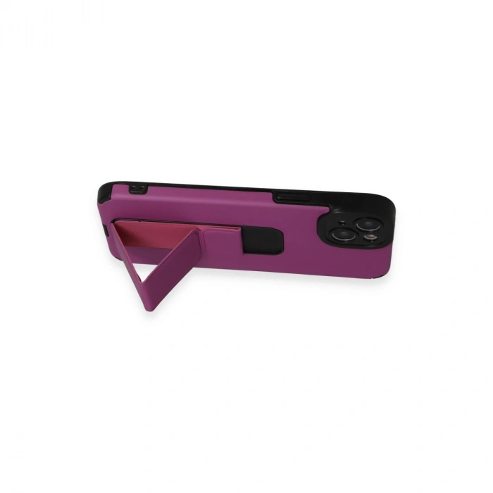 HERŞEYTREND İphone 14 Plus Kılıf Mega Standlı Silikon - Mor