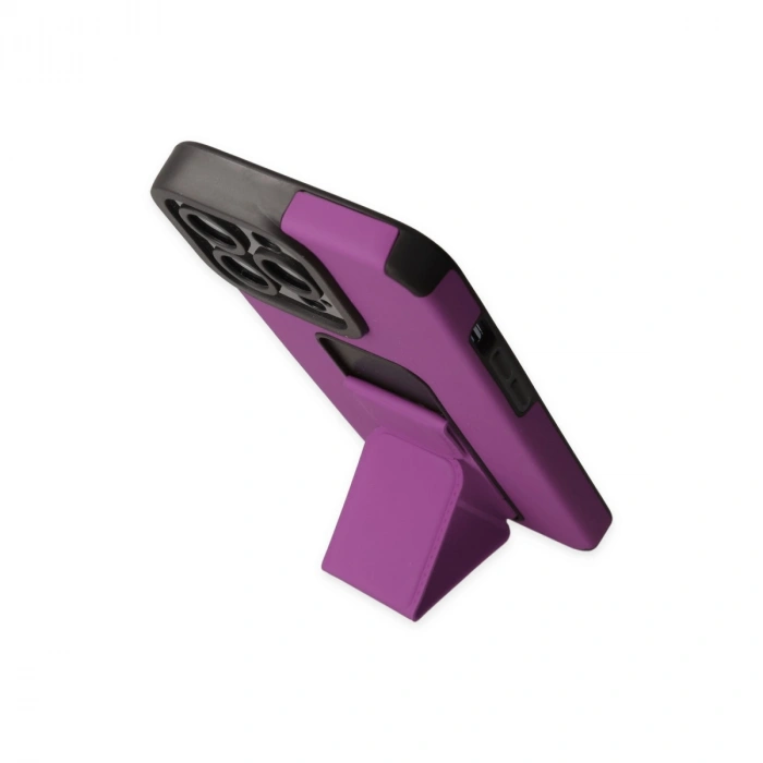 HERŞEYTREND İphone 14 Pro Kılıf Mega Standlı Silikon - Mor