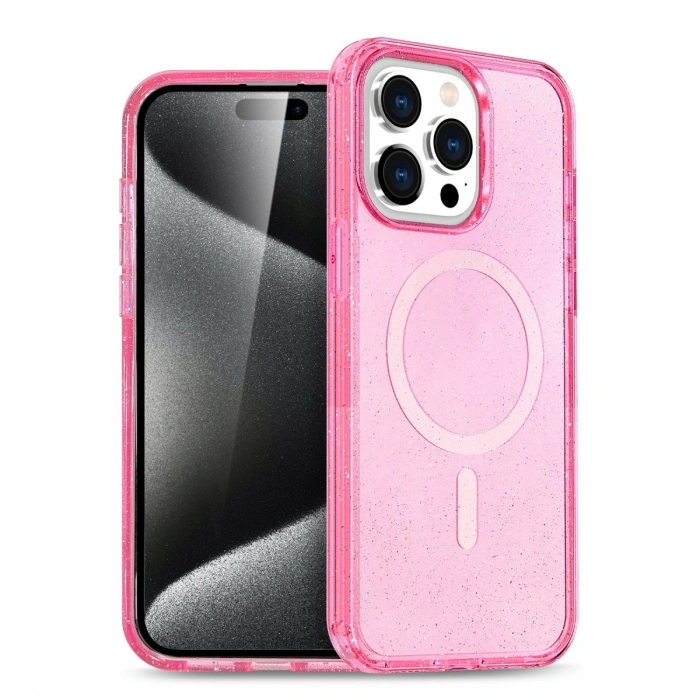 HERŞEYTREND İphone 15 Pro Kılıf  Magsafe Kapak - Pembe