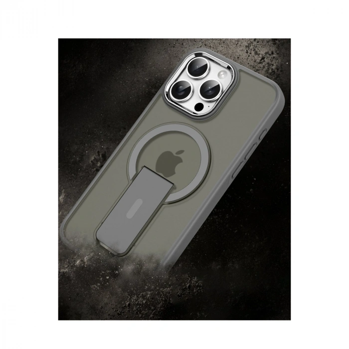 HERŞEYTREND İphone 15 Pro Tork Magsafe Standlı Kapak - Lila