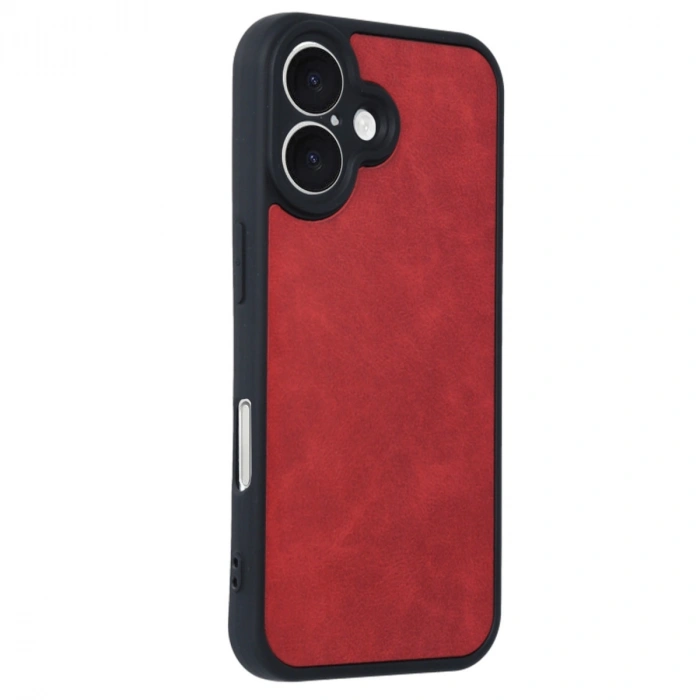 HERŞEYTREND İphone 16 Kılıf Aras Deri Kapak - Kırmızı