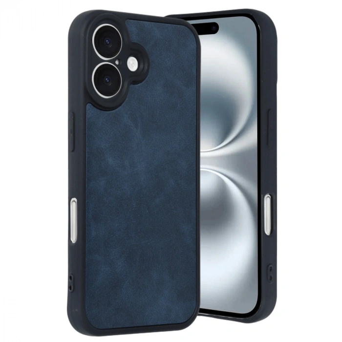 HERŞEYTREND İphone 16 Kılıf Aras Deri Kapak - Lacivert