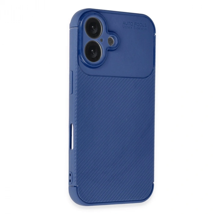 HERŞEYTREND İphone 16 Plus Kılıf Auto Focus Karbon Kapak - Lacivert