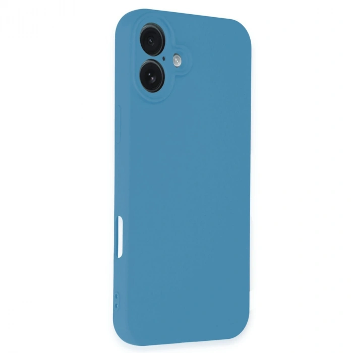 HERŞEYTREND İphone 16 Plus Kılıf Nano İçi Kadife Silikon - Mavi