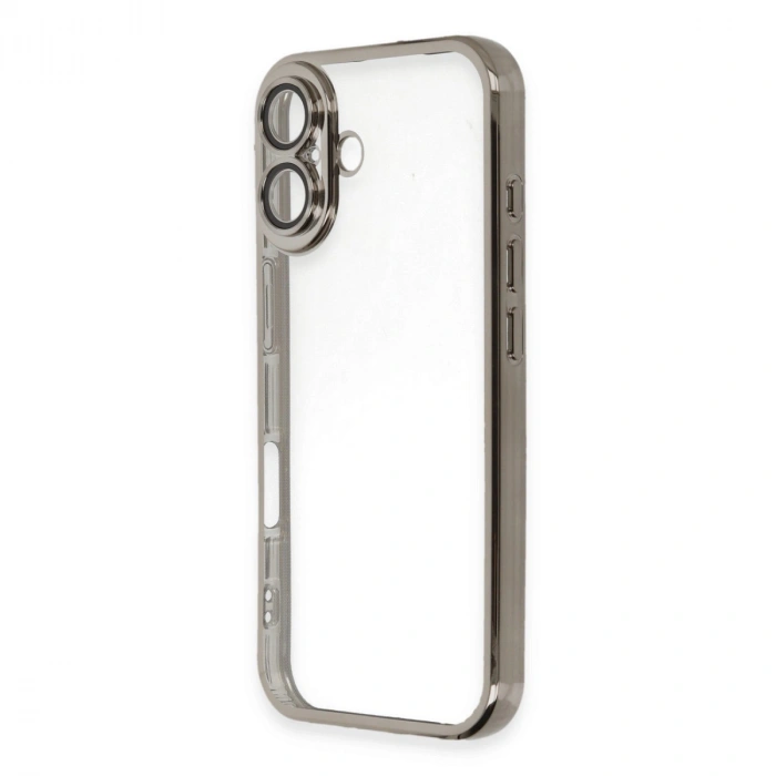 HERŞEYTREND İphone 16 Plus Kılıf Razer Lensli Silikon - Titanyum Gri