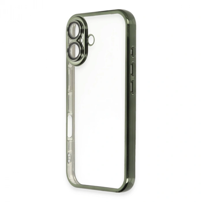 HERŞEYTREND İphone 16 Plus Kılıf Razer Lensli Silikon - Yeşil