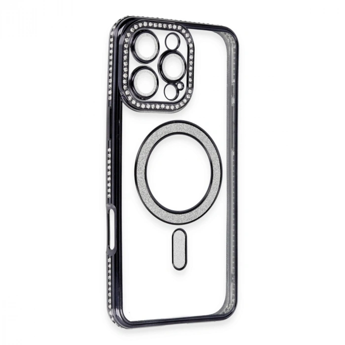 HERŞEYTREND İphone 16 Pro Kılıf Joke Simli Magneticsafe Kılıf - Siyah