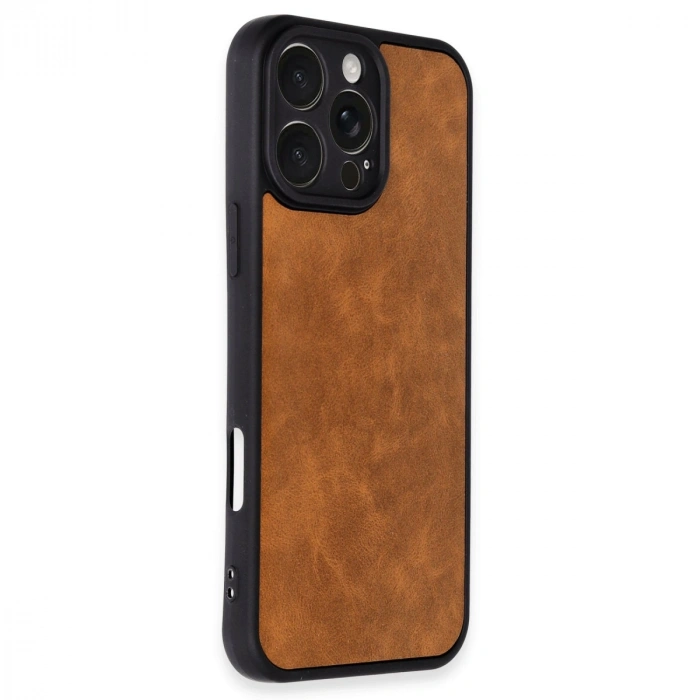 HERŞEYTREND İphone 16 Pro Max Kılıf Aras Deri Kapak - Taba