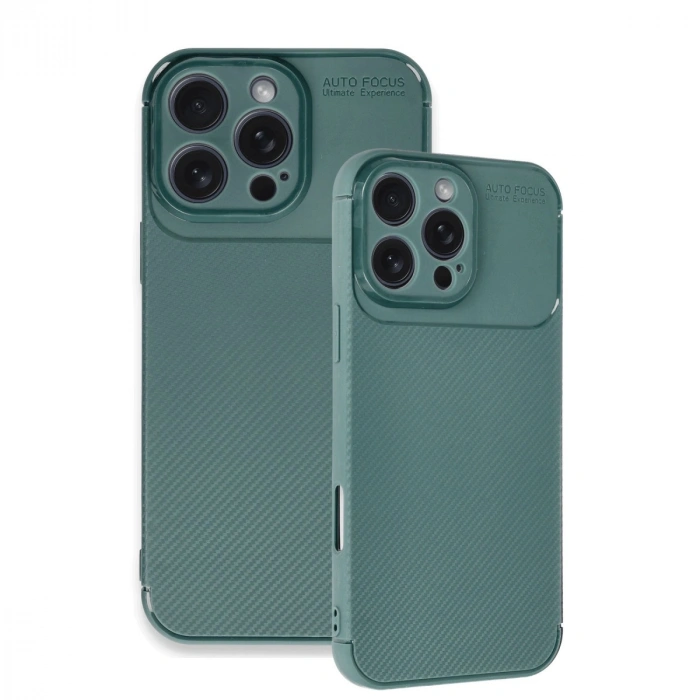 HERŞEYTREND İphone 16 Pro Max Kılıf Auto Focus Karbon Kapak - Koyu Yeşil