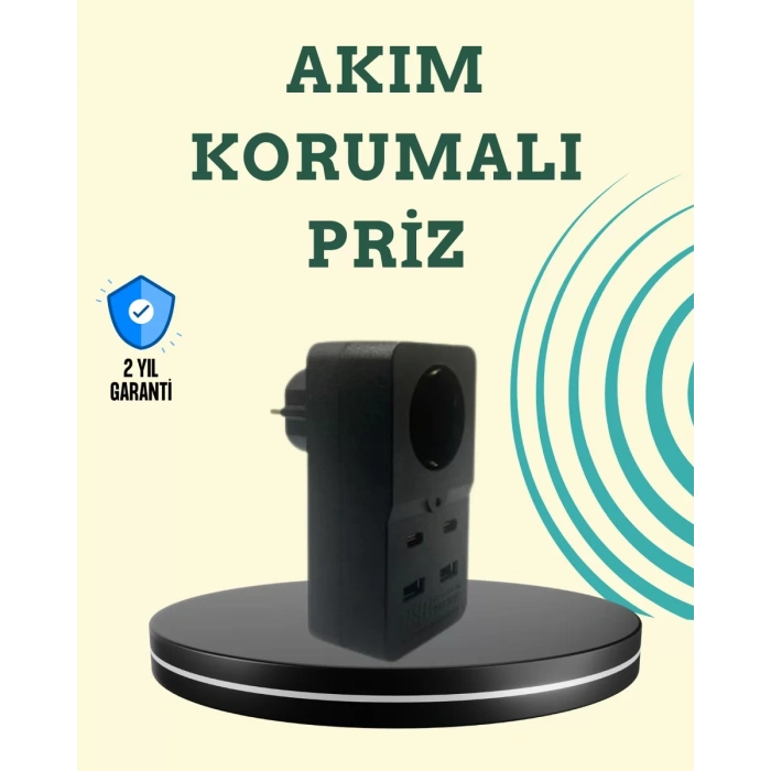 HERŞEYTREND Isıya Dayanıklı PC Gövdeli Akım Korumalı Priz 4 USB