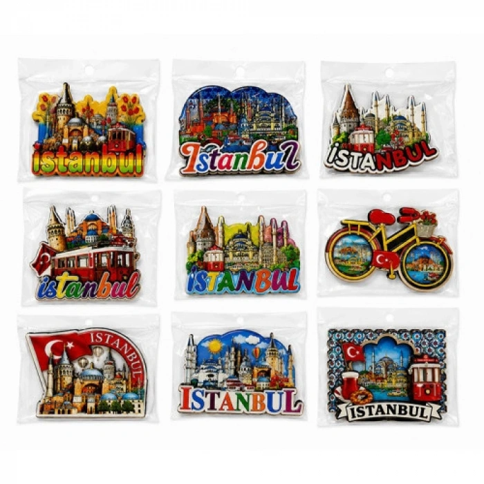 HERŞEYTREND İstanbul Temalı Ahşap Buzdolapı Süsü Magnet