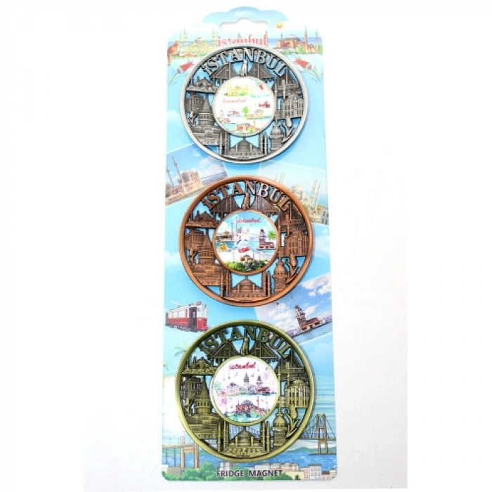 HERŞEYTREND İstanbul Temalı Metal Magnet 3Lü Set
