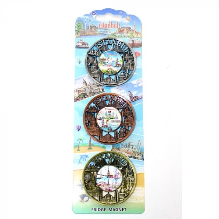 HERŞEYTREND İstanbul Temalı Metal Magnet 3lü Set Model 1
