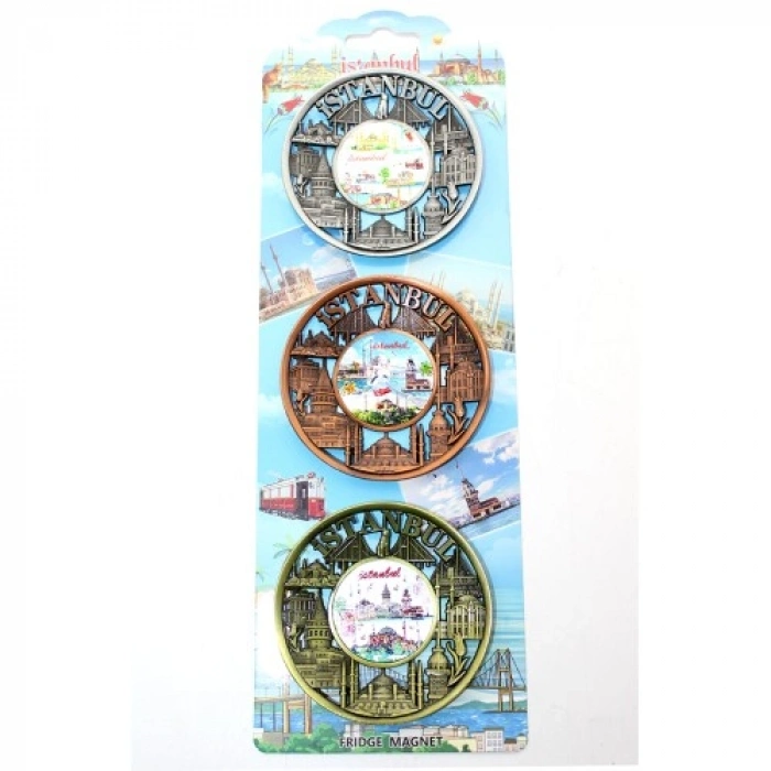HERŞEYTREND İstanbul Temalı Metal Magnet 3lü Set Model 2