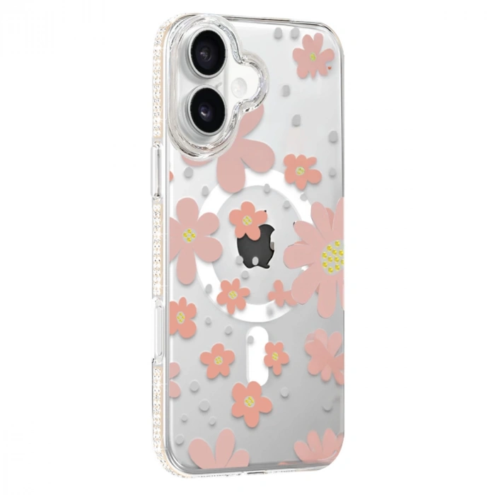 HERŞEYTREND Joko Apple İphone 16 Floral Magsafe Kapak - Pembe