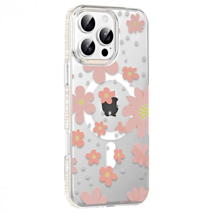 HERŞEYTREND Joko Apple İphone 16 Pro Floral Magsafe Kapak - Pembe