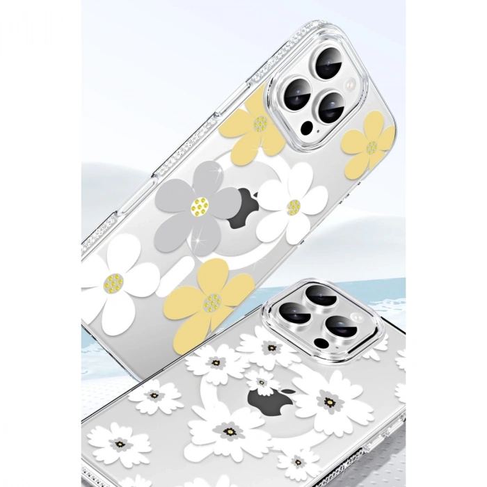 HERŞEYTREND Joko Apple İphone 16 Pro Max Floral Magsafe Kapak - Turuncu