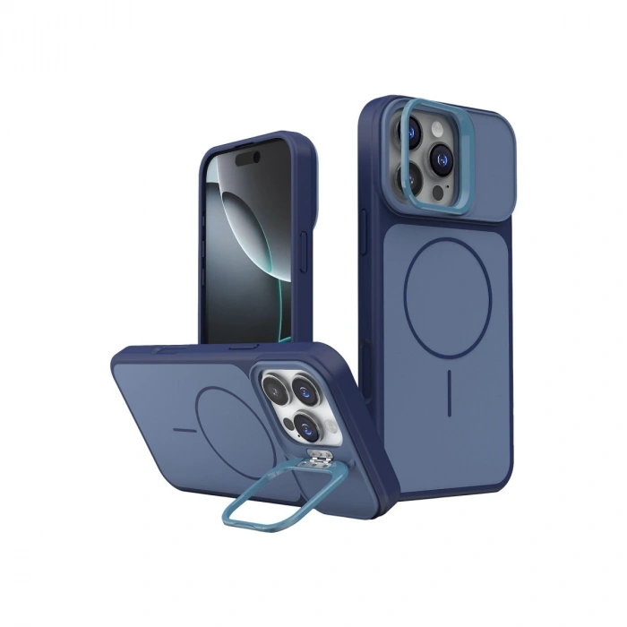 HERŞEYTREND Joko Apple İphone 16 Pro Max Pale Magsafe Standlı Kapak- Mavi