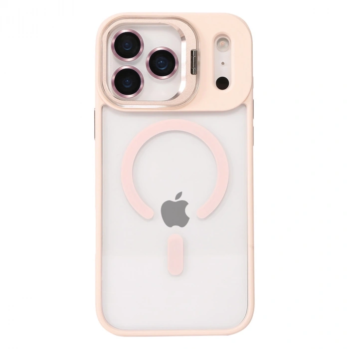 HERŞEYTREND Joko Apple İphone 17 Pro Max Remim Lensli Magsafe Standlı Kapak - Pembe