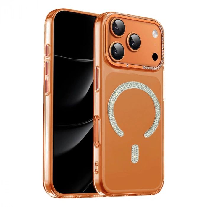 HERŞEYTREND Joko Apple İphone 17 Pro Max Tash Diamond Magsafe Kapak - Turuncu