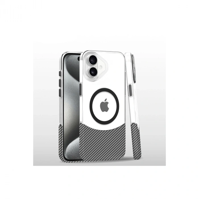 HERŞEYTREND Joko İphone 16 Carbon Puzzle Magsafe Kapak - Beyaz