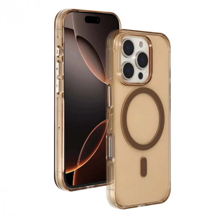 HERŞEYTREND Joko İphone 16 Pro Max Gleam Pc Sert Magsafe Kılıf - Şeffaf-gold