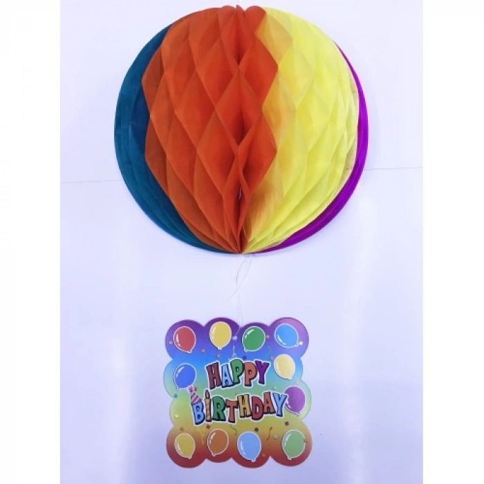 HERŞEYTREND Kağıt Süs Happy Birthday Dekor 55 cm-0748