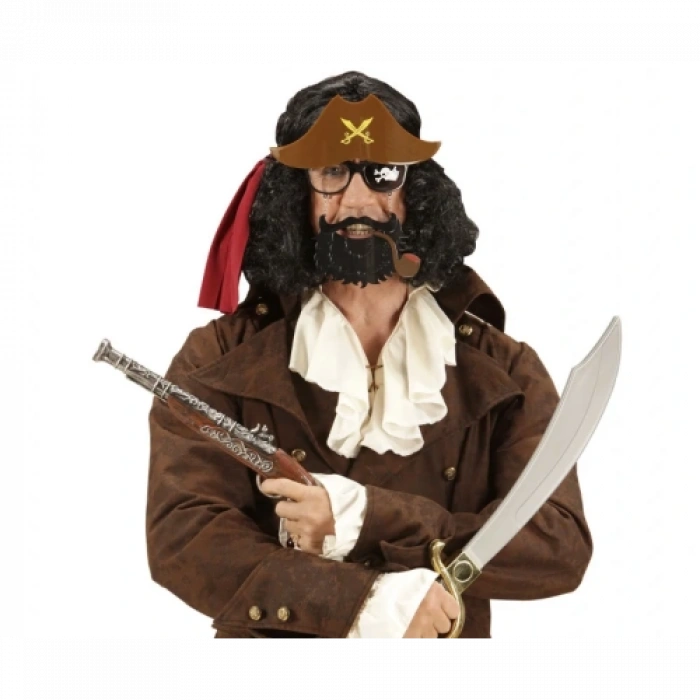 HERŞEYTREND Kahve Şapkalı Pipolu Jack Sparrow Gözlüğü