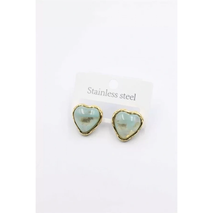 HERŞEYTREND Kalp Küpe - Turkuaz